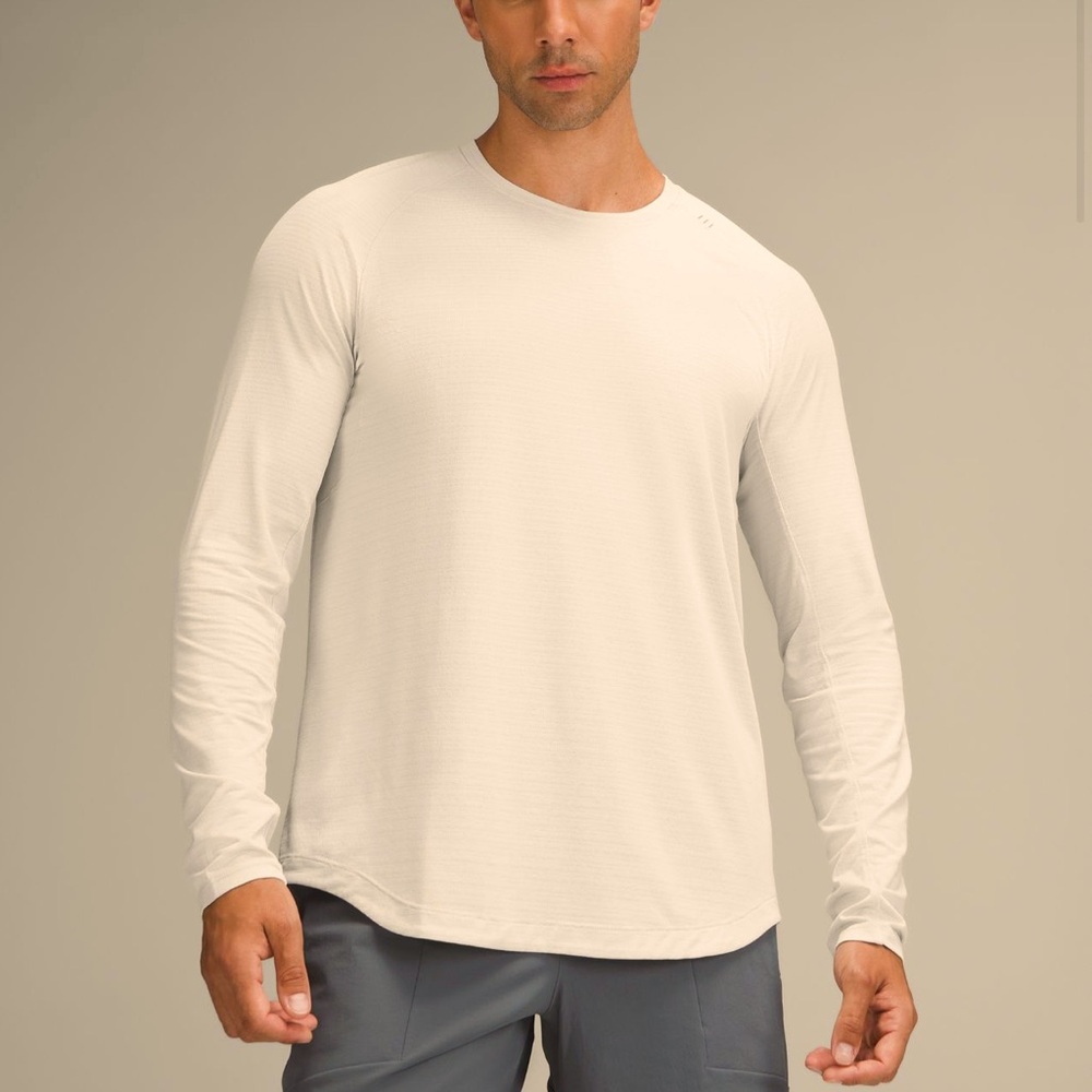Men's Lululemon License to Train Heathered Bone Long Sleeve Shirt Size Large
